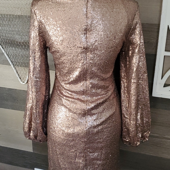 Graceful Simplicity Gold Sequin Dress - Picture 7 of 7